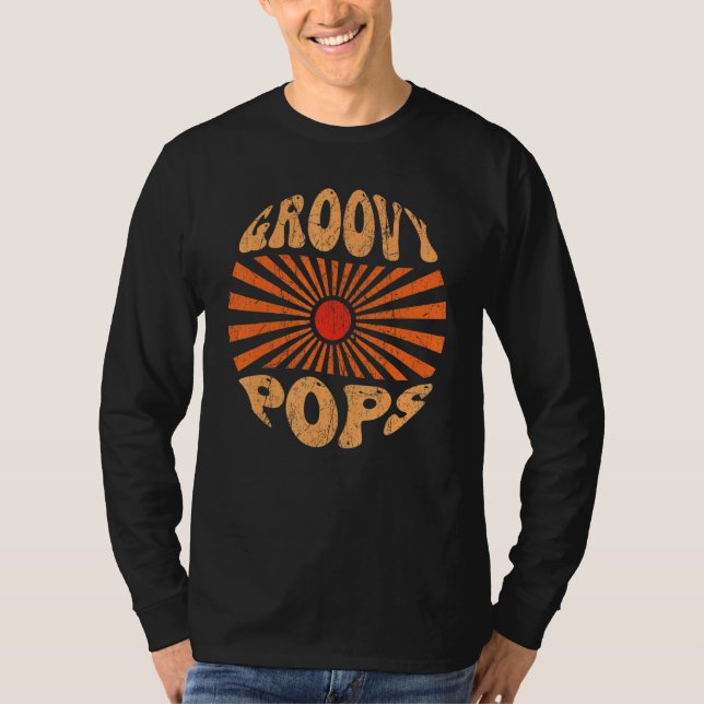 Camiseta Mens Groovy Pop 70s Nostalgia estética 1970 Re (Frente)