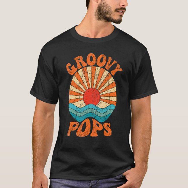 Camiseta Mens Groovy Pops 70s Aesthetic Nostalgia 1970's Re (Frente)
