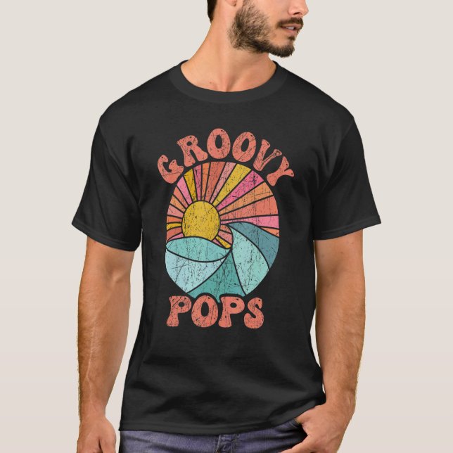 Camiseta Mens Groovy Pops 70s Aesthetic Nostalgia 1970's Re (Frente)