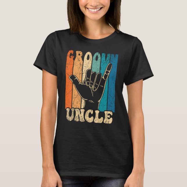 Camiseta Mens Groovy Uncle 70s Aesthetic Nostalgia 1970's R (Frente)