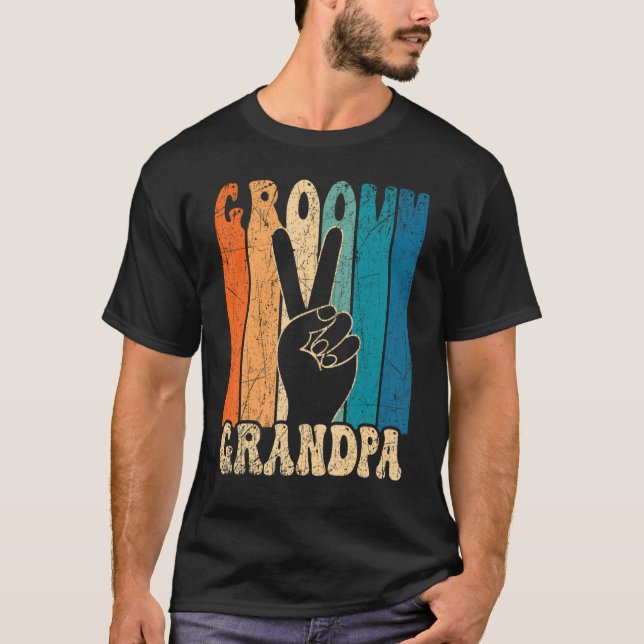Camiseta Mens Groovy Vovô 70 Nostalgia estética de 1970 (Frente)
