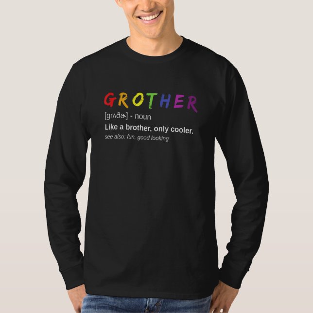 Camiseta Mens Grother Definition Pride Day Gay Brother (Frente)