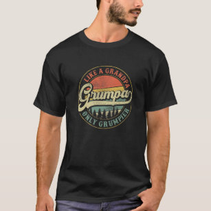 Camiseta Mens Grumpa Como Um Vovô Apenas Grumpier Retro Gru