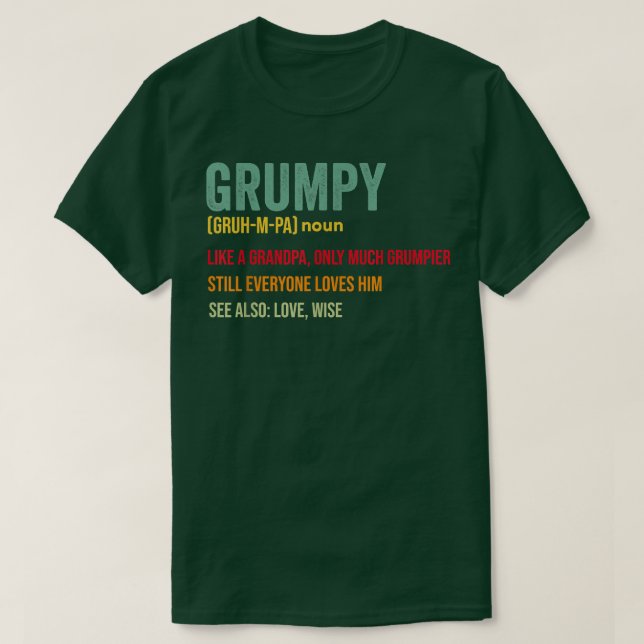 Camiseta Mens Grumpa Definição Como um Avô Regular Apenas (Frente do Design)