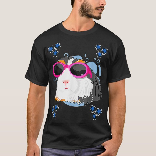 Camiseta Mens Guinea Pigs Art Drawing Stars Boys Guinea Pig (Frente)