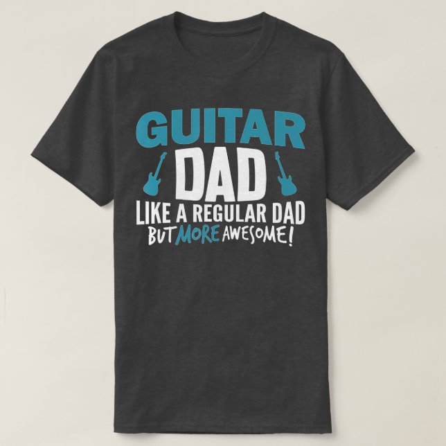 Camiseta Mens Guitar Dad Shirt Awesome Fathers Day Gift Pla (Frente do Design)