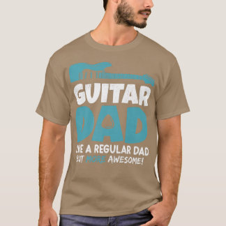 Camiseta Mens Guitar Pai Como Um Pai Regular Mas Mais Aweso