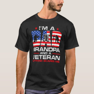 Camiseta Mens Gun American Flag Eu sou um vovô Pai e um vet