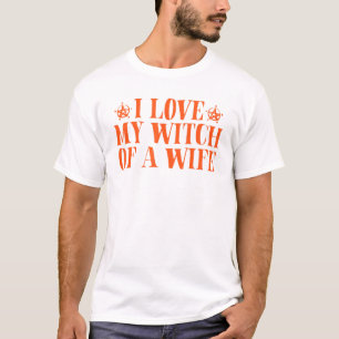Camiseta Mens Halloween Marido Eu Amo Minha Bruxa De Uma Es