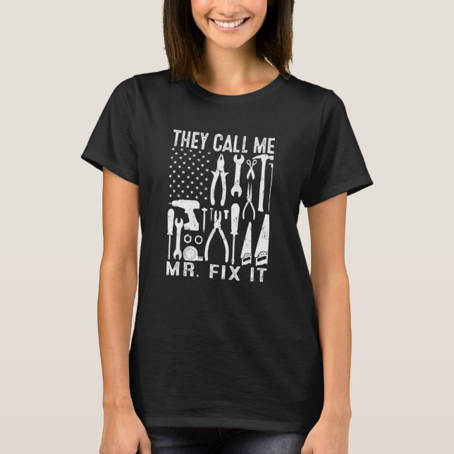 Camiseta Mens Handyman Pai Chamam-Me Sr. Fix. (Frente)