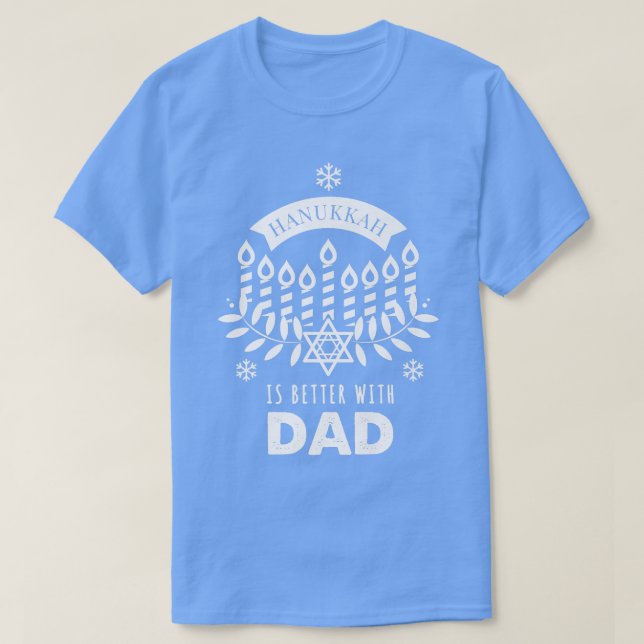 Camiseta Mens Hanukkah é melhor com a família de Pais (Frente do Design)