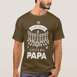 Camiseta Mens Hanukkah é melhor com a família Papa Matando