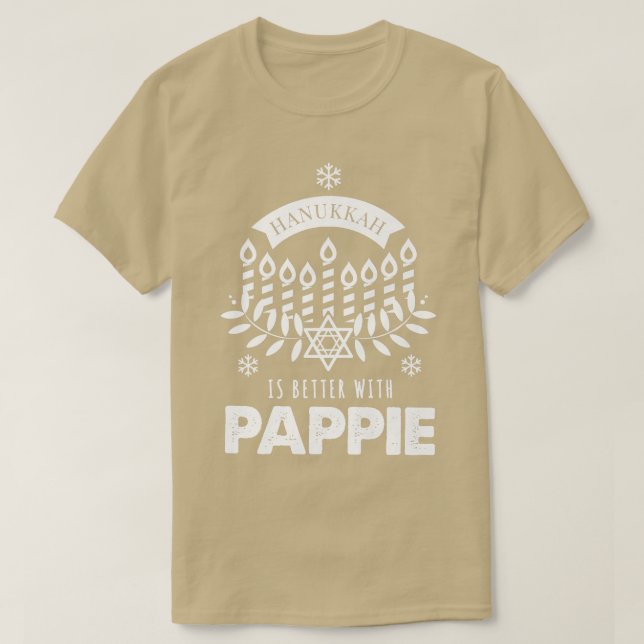 Camiseta Mens Hanukkah Is Better with Pappie Matching Famil (Frente do Design)