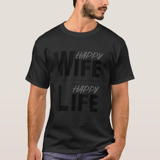 Camiseta Mens Happy wife happy life 1 (Frente)