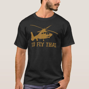Camiseta Mens Helicopter Piloto Heli Eu Voaria Que