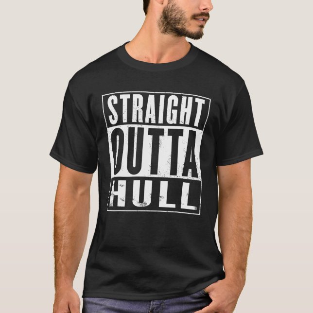 Camiseta Mens Hetero Outta Hull Engraçado (Frente)