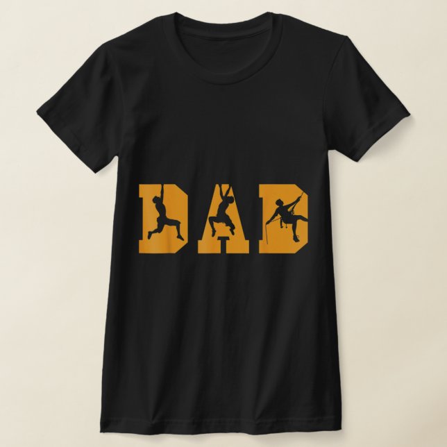 Camiseta Mens Hiking Dad Mountaineering Mountain Climbing H (Postura )