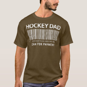 Camiseta Mens Hockey Pai Scan for Payment Engraçado Novamen