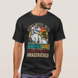 Camiseta Mens Homens Afetados Avô-Ssaurus Dinosaur Rex