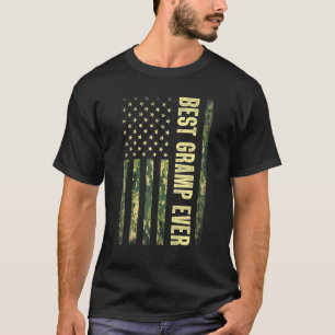 Camiseta Mens Homens Melhor Gramp Em Camuflagem De Bandeira