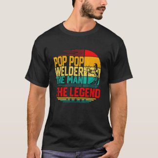 Camiseta Mens Homens Vintage Pop Pop Welder O Homem A Lenda