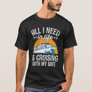 Camiseta Mens Honeymoon Cruising Cote para um Cruzeiro Husb