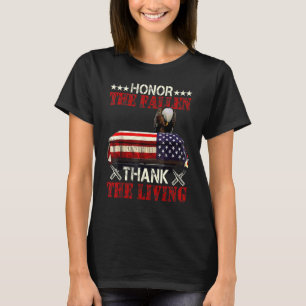 Camiseta Mens Honra O Obrigado Falecido Vivendo Dia Veteran
