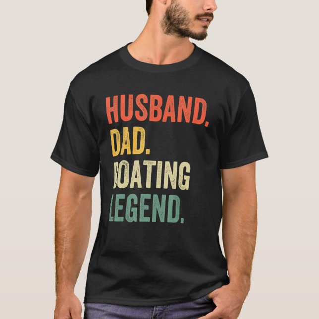 Camiseta Mens Husband Barco Legend Sail Boat Capitão (Frente)