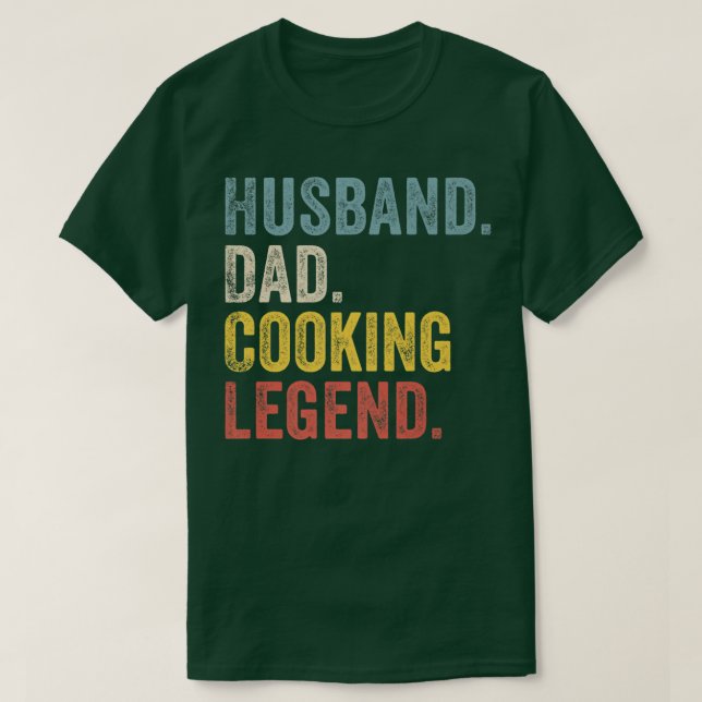 Camiseta Mens Husband Dad Cooking Legend (Frente do Design)