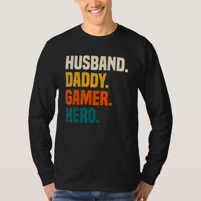 Camiseta Mens   Husband Dad Father Gamer Gaming (Frente)