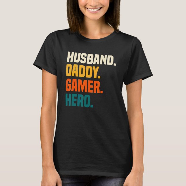 Camiseta Mens   Husband Dad Father Gamer Gaming (Frente)