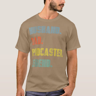Camiseta Mens Husband Dad Podcaster Legend Vintage Father's