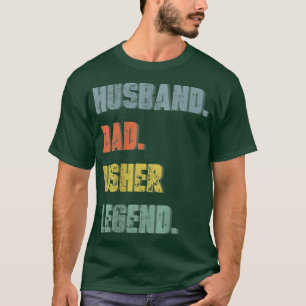 Camiseta Mens Husband Dad Usher Legend Vintage Father's Day