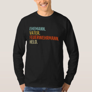 Camiseta Mens Husband Padre Fireman Hero Para Brigada de Fo