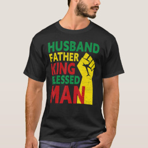 Camiseta Mens Husband Padre King Bendê Homem Negro Pai