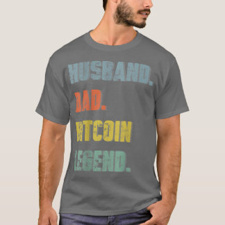 Camiseta Mens Husband Pai Bitmoney Legend Vintage Padre D