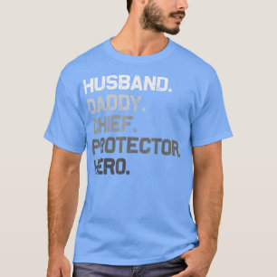Camiseta Mens Husband Pai CHIEF Protetor Hero Engraçado Fat