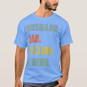 Camiseta Mens Husband Pai ciclando lenda Vintage D