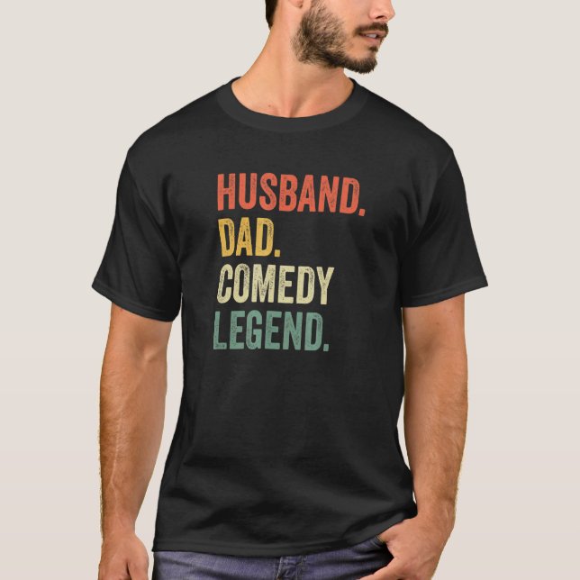 Camiseta Mens Husband Pai Comedy Legenda Levanta Comediante (Frente)
