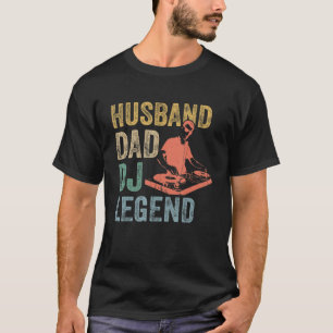 Camiseta Mens Husband Pai Dj Legend Dj Disco Jockey Music P