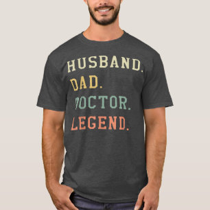 Camiseta Mens Husband Pai Doutor Legenda Retro Médico Med