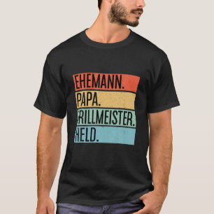 Camiseta Mens Husband Pai Grill Master Hero CHURRASCO Da Pa