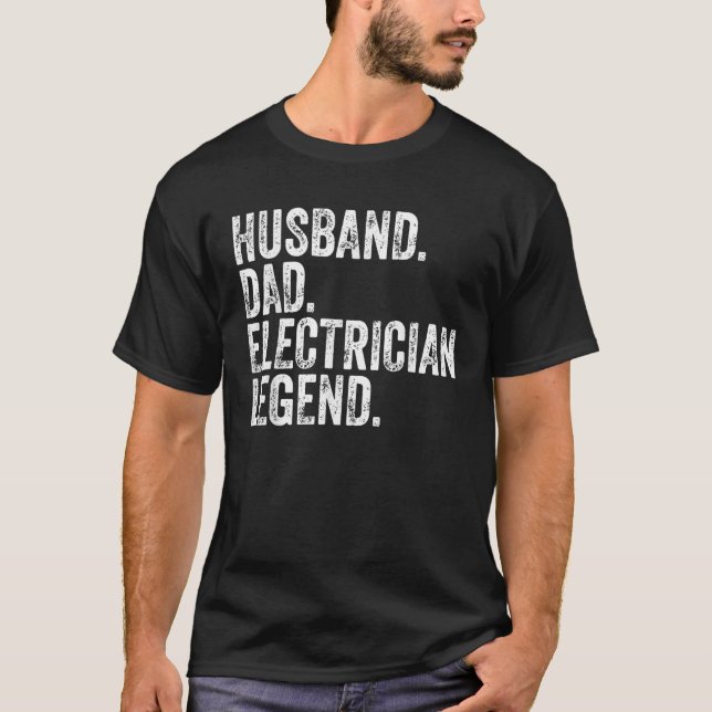 Camiseta Mens Husband Pai Legenda Eletrônica Engraçado Padr (Frente)
