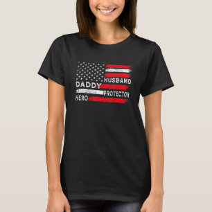 Camiseta Mens Husband Pai Protetor Hero Dia de os pais Cam