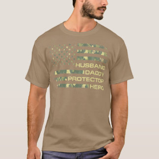 Camiseta Mens Husband Pai Protetor Hero Happy Padre D