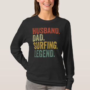 Camiseta Mens Husband Pai Surfing Legend Vintage Padre