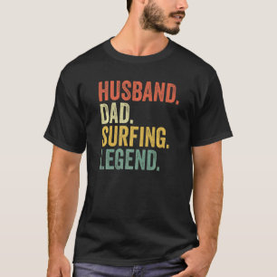 Camiseta Mens Husband Pai Surfing Legend Vintage Padre