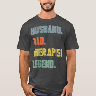 Camiseta Mens Husband Pai Terapista Legenda Vintage Pai