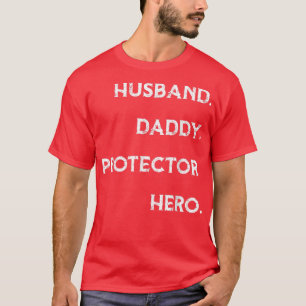 Camiseta Mens Husband Protetor Pai Hero T Engraçado Padre