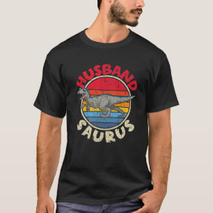 Camiseta Mens Husband Saurus I Velociraptor I Família Match